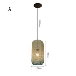 Lampă suspendată din frânghie din hârtie Country Retro Gradient Blue Plafoniera