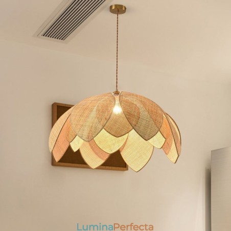 Rattan Lotus Pendant Light Cafe Retro Rattan Art Plafoniera Rattan Lotus Pendant Light Cafe Retro Rattan Art Plafoniera