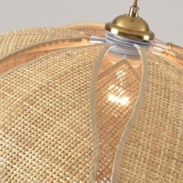 Rattan Lotus Pendant Light Cafe Retro Rattan Art Plafoniera