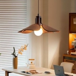 Plafoniera decorativă cu abajur din stofă în stil nordic Wabi Sabi