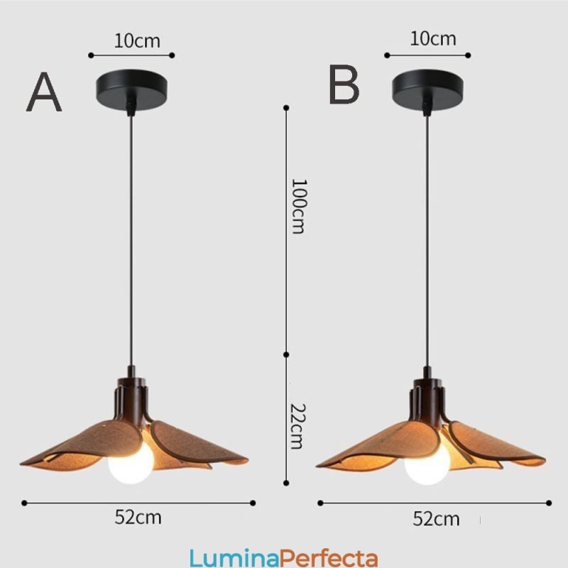 Plafoniera decorativă cu abajur din stofă în stil nordic Wabi Sabi