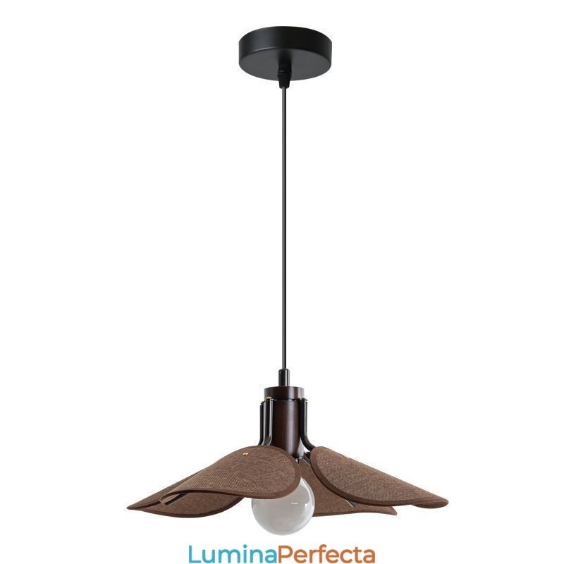 Plafoniera decorativă cu abajur din stofă în stil nordic Wabi Sabi