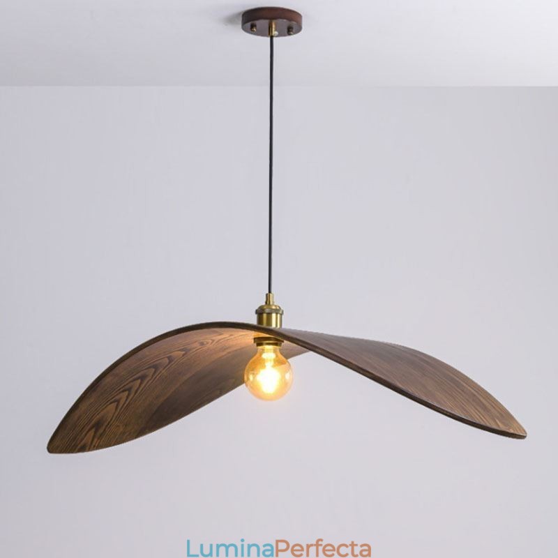 Plafoniera retro creativă din lemn masiv