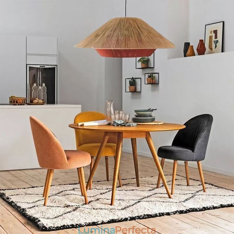 Plafoniera țesută manual cu frânghie de cânepă