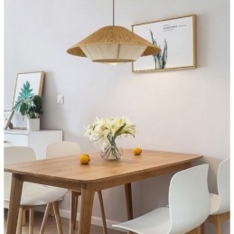 Plafoniera țesută manual cu frânghie de cânepă