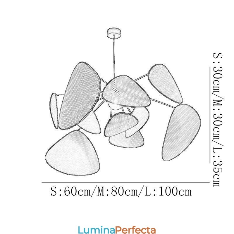 Plafoniera naturală, simplă, împletită manual
