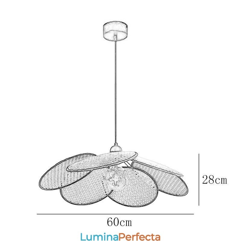Lampă suspendată Lampă naturală simplă țesută manual