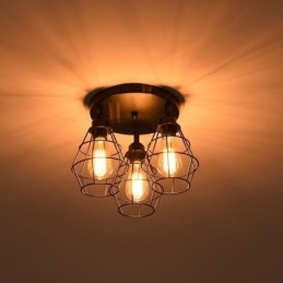 Plafoniera industrială cu montaj încastrat Lampă de tavan cu 3 lumini din metal