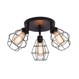 Plafoniera industrială cu montaj încastrat Lampă de tavan cu 3 lumini din metal