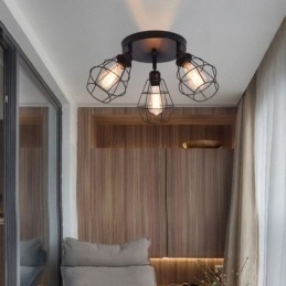 Plafoniera industrială cu montaj încastrat Lampă de tavan cu 3 lumini din metal