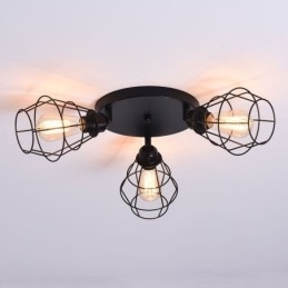 Plafoniera industrială cu montaj încastrat Lampă de tavan cu 3 lumini din metal