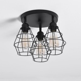Plafoniera industrială cu montaj încastrat Lampă de tavan cu 3 lumini din metal