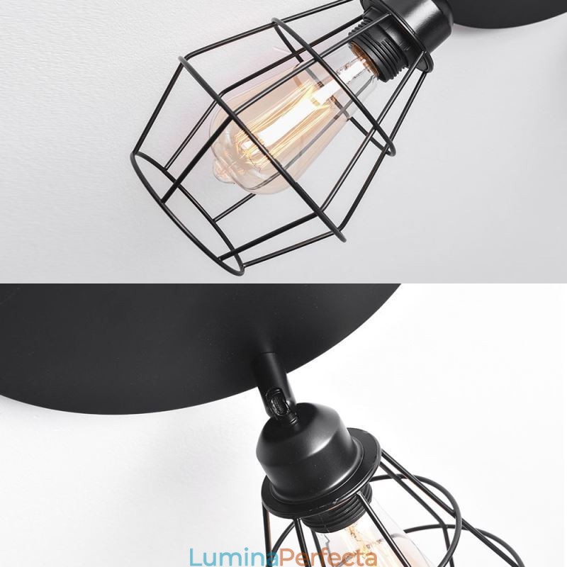 Plafoniera industrială cu montaj încastrat Lampă de tavan cu 3 lumini din metal