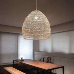 Lampă suspendată din ratan țesute manual Farmhouse