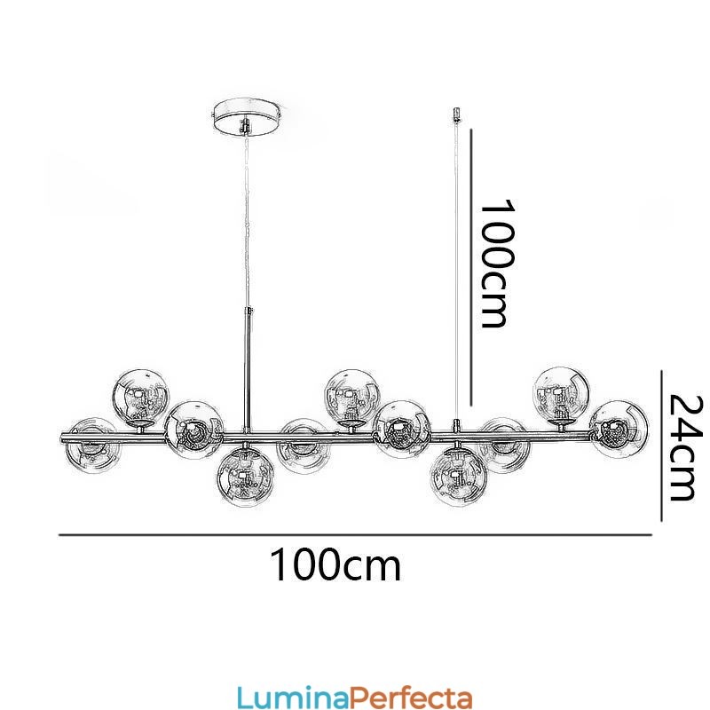 Plafoniera din sticlă moleculară Magic Beans