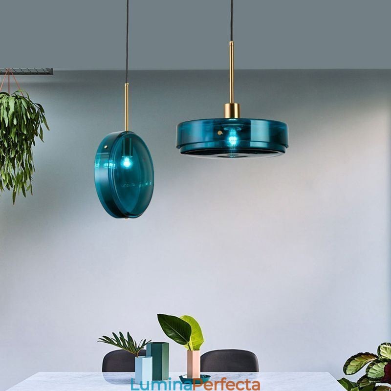 Plafoniera rotundă din sticlă pentru tort, modernă, minimalistă, din fier forjat