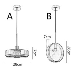 Plafoniera rotundă din sticlă pentru tort, modernă, minimalistă, din fier forjat