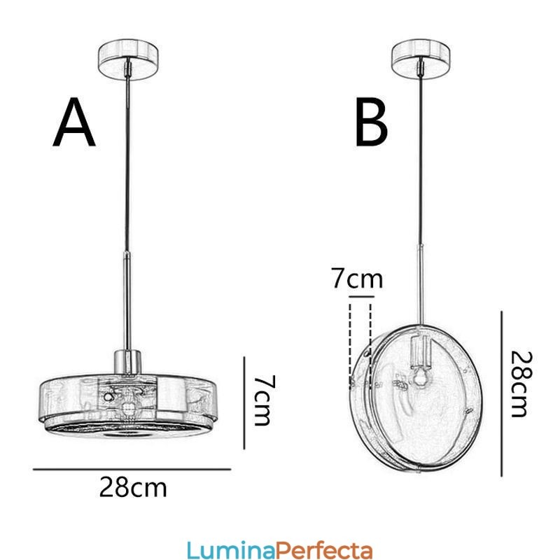 Plafoniera rotundă din sticlă pentru tort, modernă, minimalistă, din fier forjat