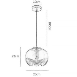 Plafoniera din sticlă Stamen, modernă, minimalistă, din fier forjat