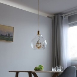 Plafoniera din sticla moderna minimalista din fier forjat 9 lumini