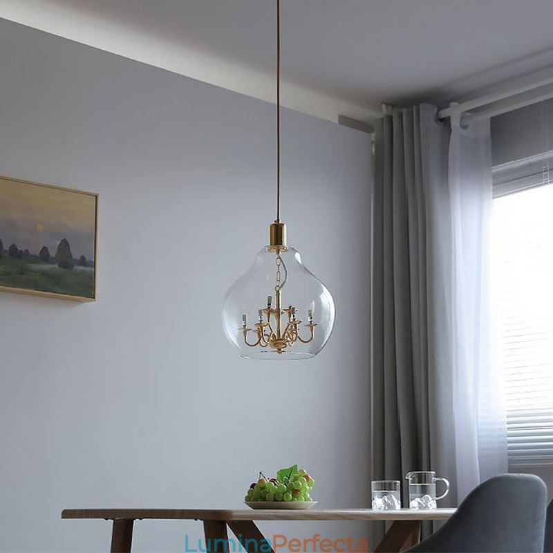Plafoniera din sticla moderna minimalista din fier forjat 9 lumini