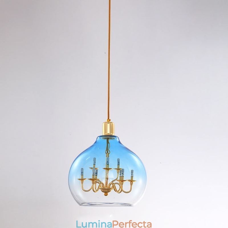 Plafoniera din sticla moderna minimalista din fier forjat 9 lumini