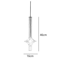 Lampă suspendată cu tub de sticlă Plafoniera modernă minimalistă din fier forjat