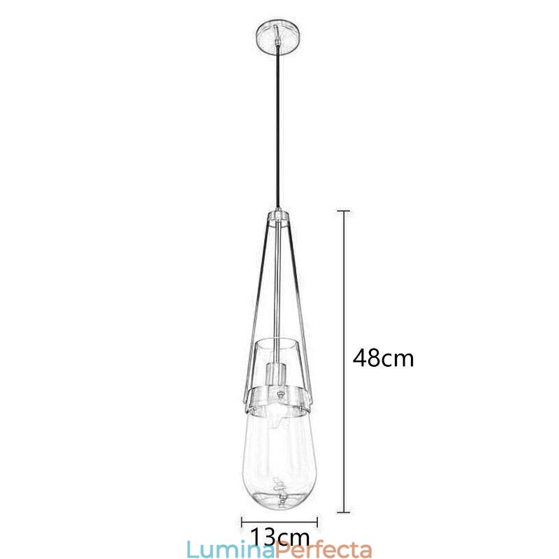 Lampă suspendată din sticlă cu picătură de apă, plafon mică, modernă, minimalistă, din fier forjat
