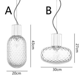 Plafoniera din sticlă grilă, modernă, simplă, din fier
