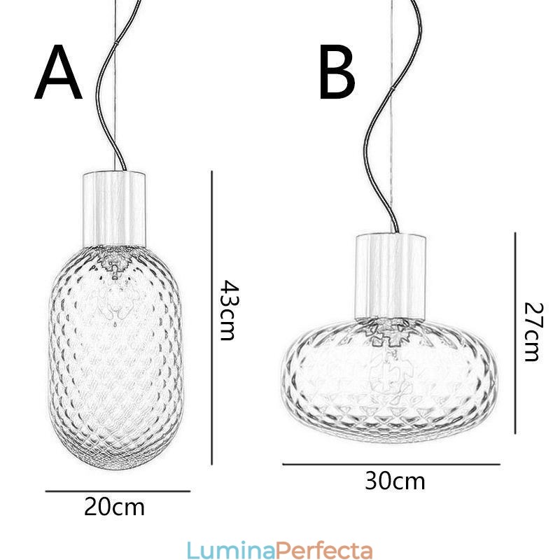 Plafoniera din sticlă grilă, modernă, simplă, din fier