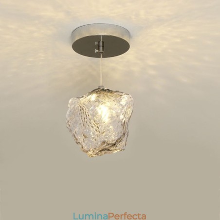 Lampă suspendată din sticlă Lampă decorativă retro Abajur în formă de cub de gheață Lampă suspendată din sticlă Lampă decorativă retro Abajur în formă de cub de gheață