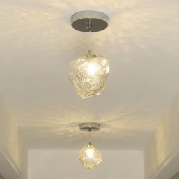 Lampă suspendată din sticlă Lampă decorativă retro Abajur în formă de cub de gheață