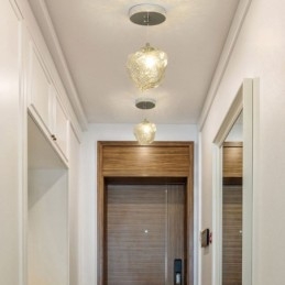 Lampă suspendată din sticlă Lampă decorativă retro Abajur în formă de cub de gheață