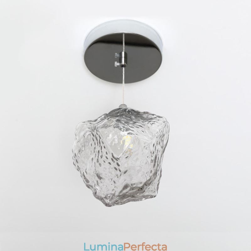 Lampă suspendată din sticlă Lampă decorativă retro Abajur în formă de cub de gheață