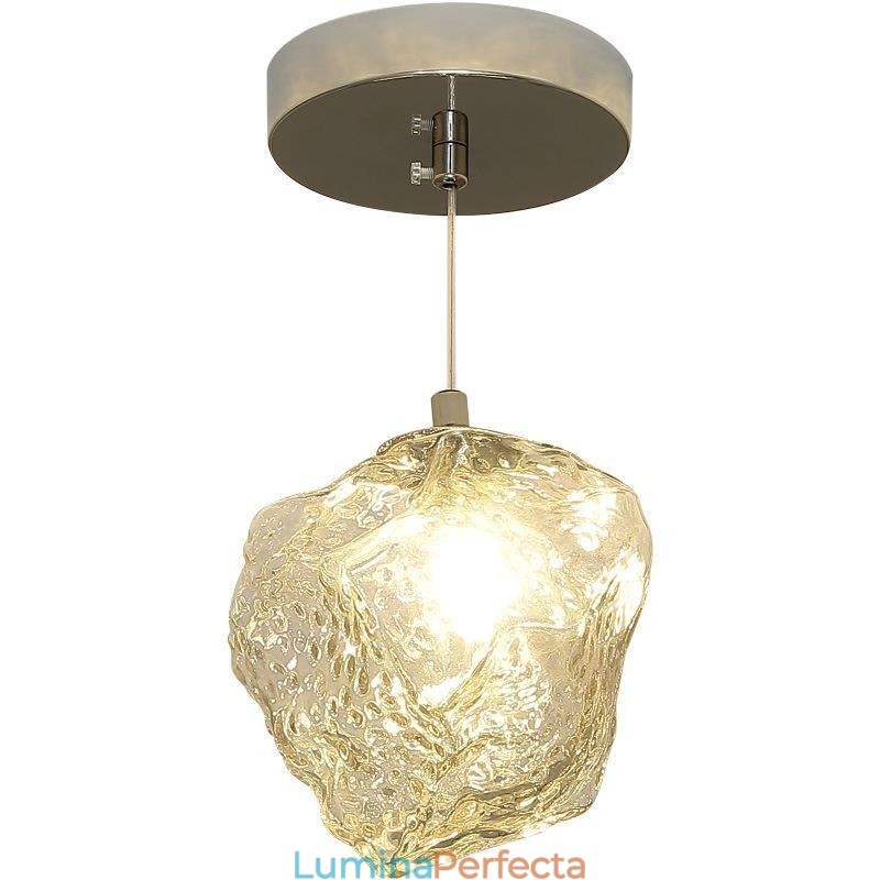 Lampă suspendată din sticlă Lampă decorativă retro Abajur în formă de cub de gheață