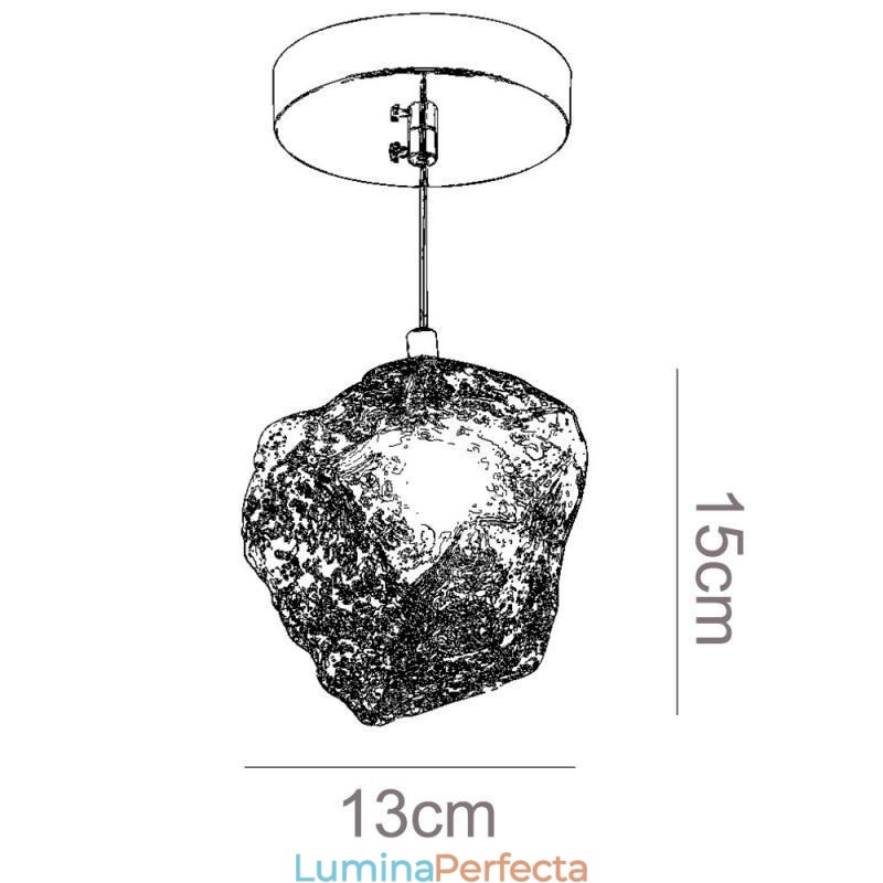 Lampă suspendată din sticlă Lampă decorativă retro Abajur în formă de cub de gheață