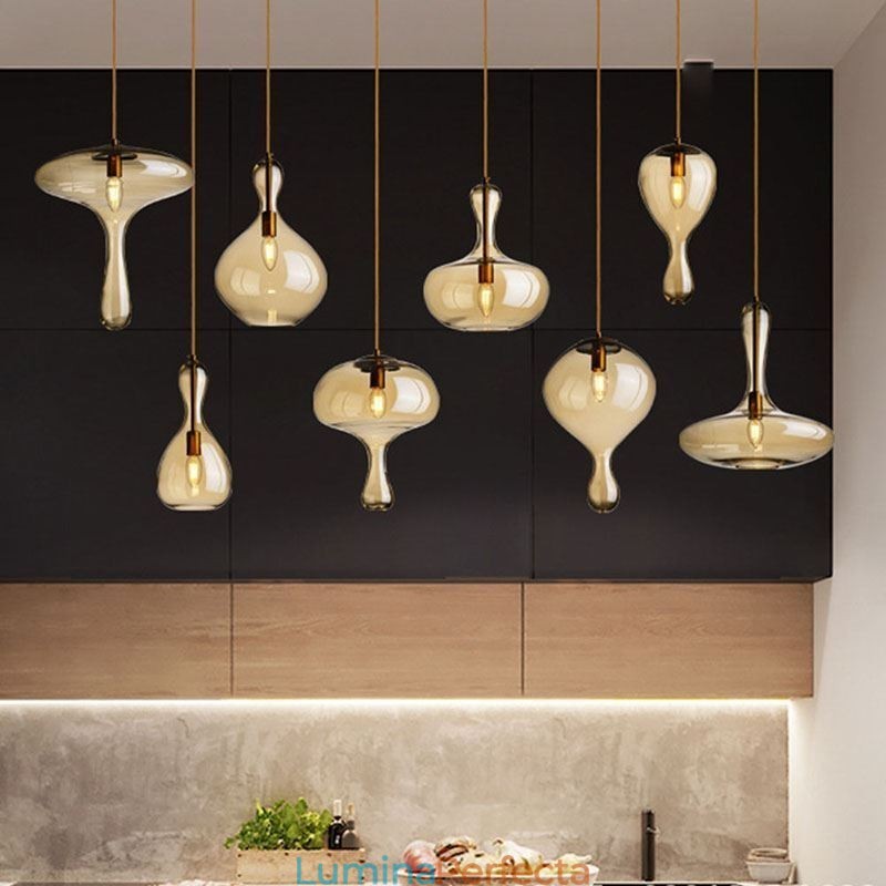Plafoniera Nordic Glass Shade Amber