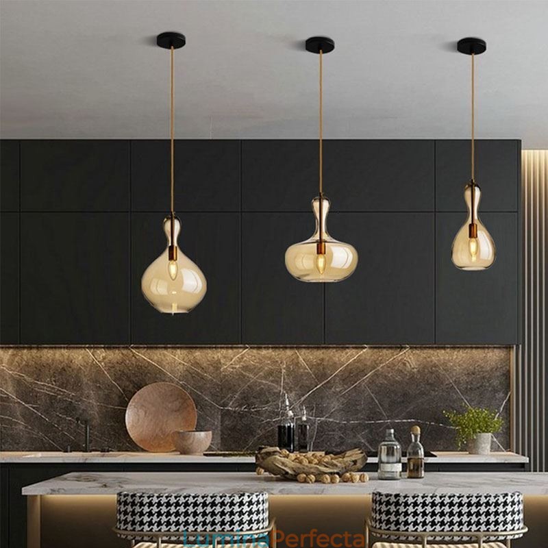 Plafoniera Nordic Glass Shade Amber
