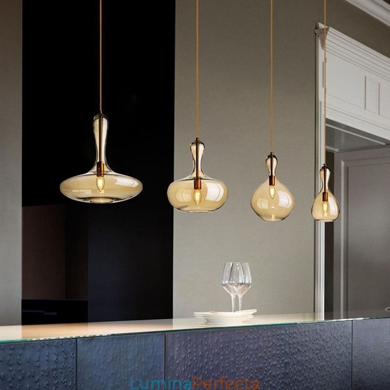 Plafoniera Nordic Glass Shade Amber