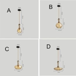 Plafoniera Nordic Glass Shade Amber