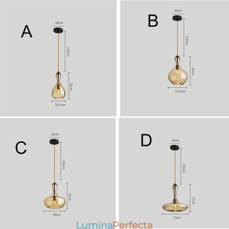 Plafoniera Nordic Glass Shade Amber