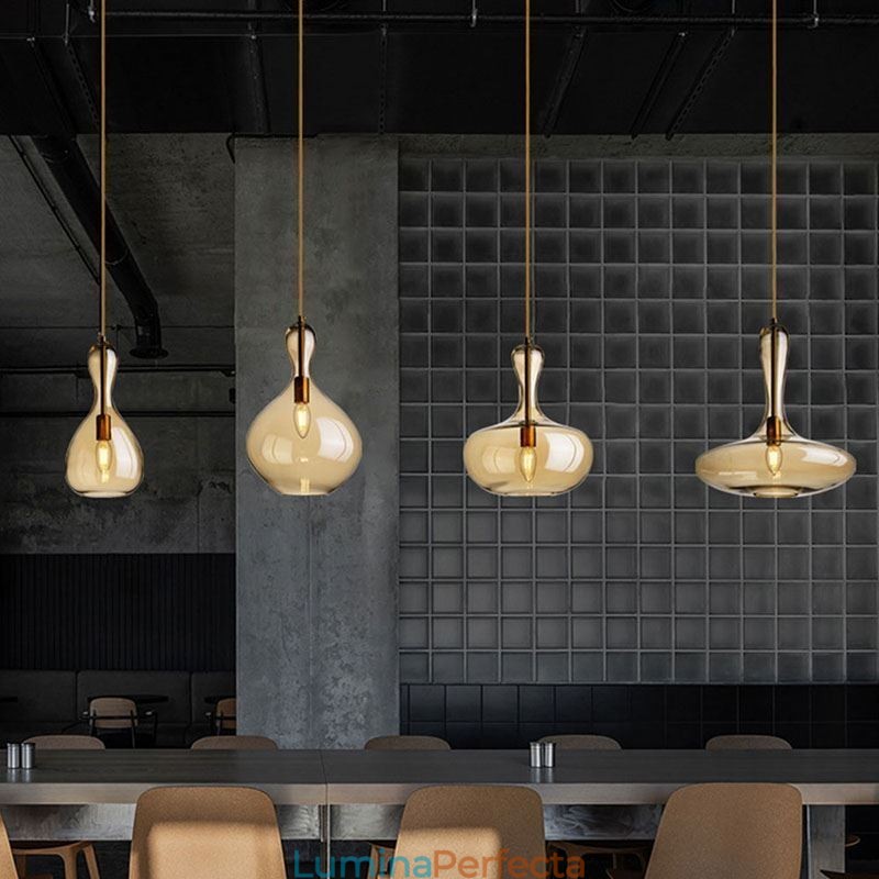 Plafoniera Nordic Glass Shade Amber