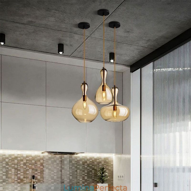 Plafoniera Nordic Glass Shade Amber