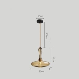 Plafoniera Nordic Glass Shade Amber