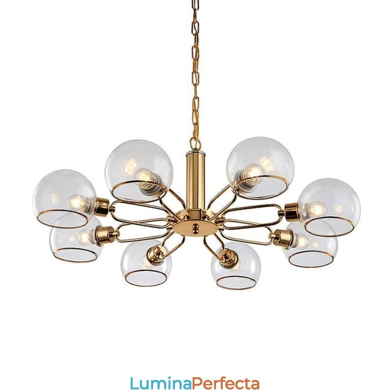 Plafoniera din sticlă, modernă, minimalistă, din fier forjat