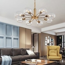 Plafoniera din sticlă, modernă, minimalistă, din fier forjat