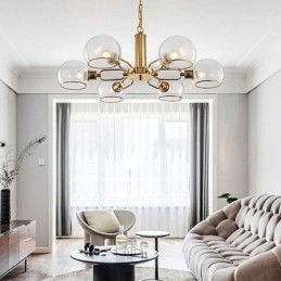 Plafoniera din sticlă, modernă, minimalistă, din fier forjat