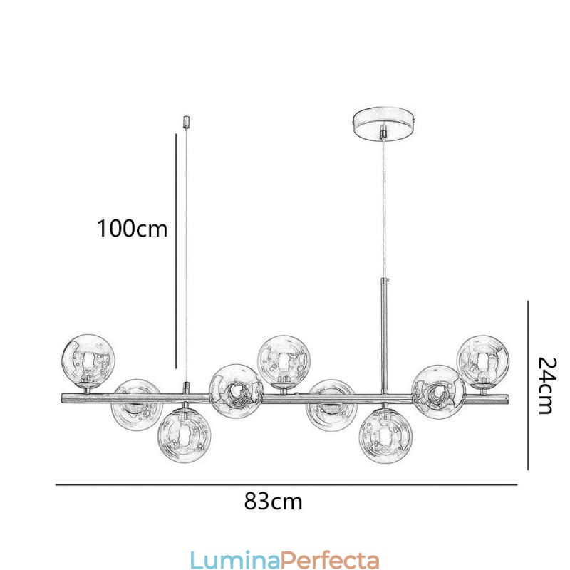 Plafoniera din sticlă, modernă, simplă, cu fasole magică, din fier forjat
