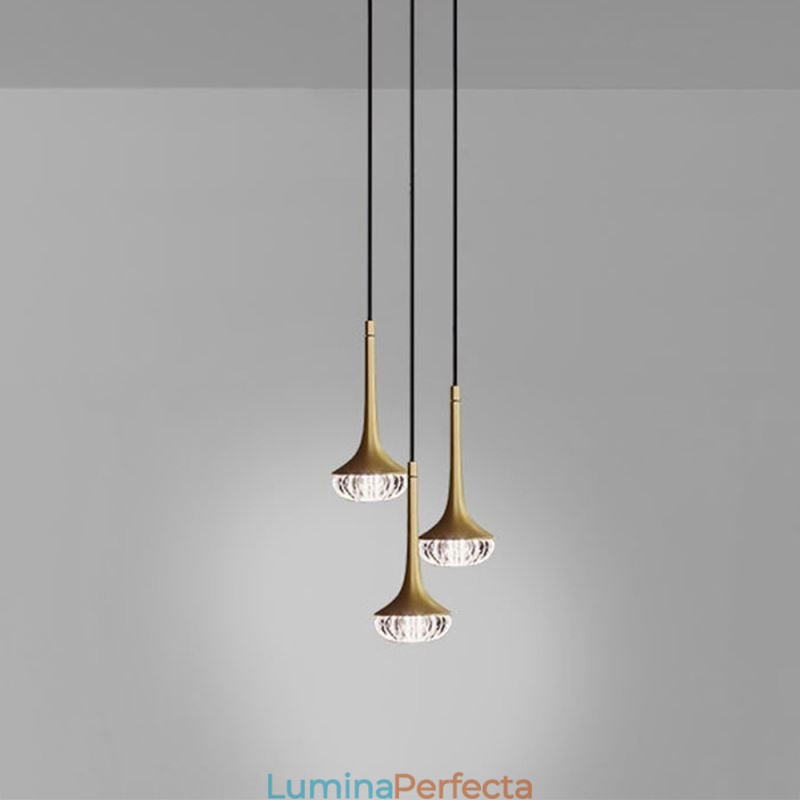 Plafoniera din sticlă modernă din fier forjat