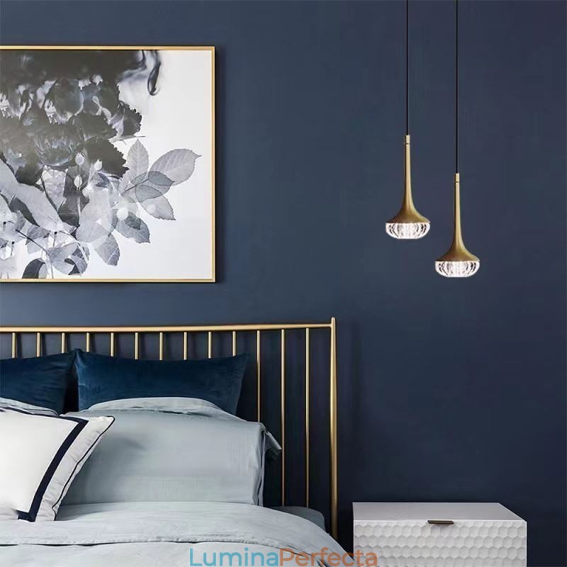 Plafoniera din sticlă modernă din fier forjat